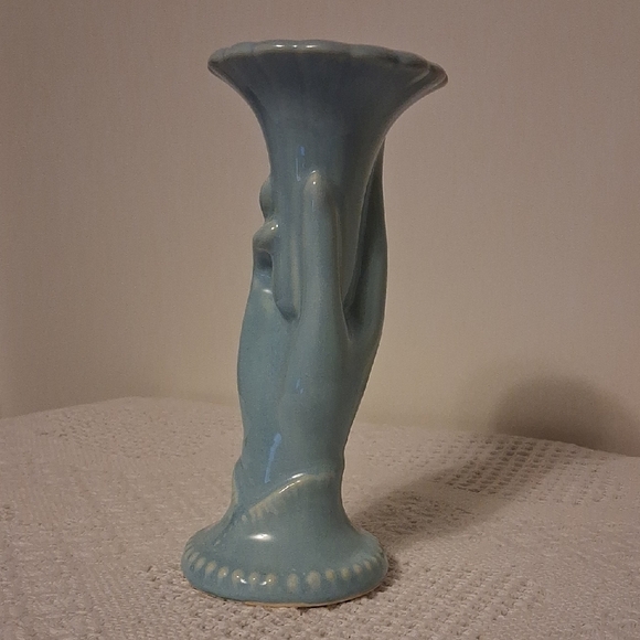 🌷 Vintage Shawnee Pottery Blue Tulip Hand Vase – USA, 1940s - Picture 2 of 15